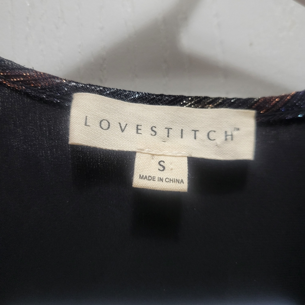 Lovestitch Metallic Long Sleeve mini Dress size small - Picture 5 of 7